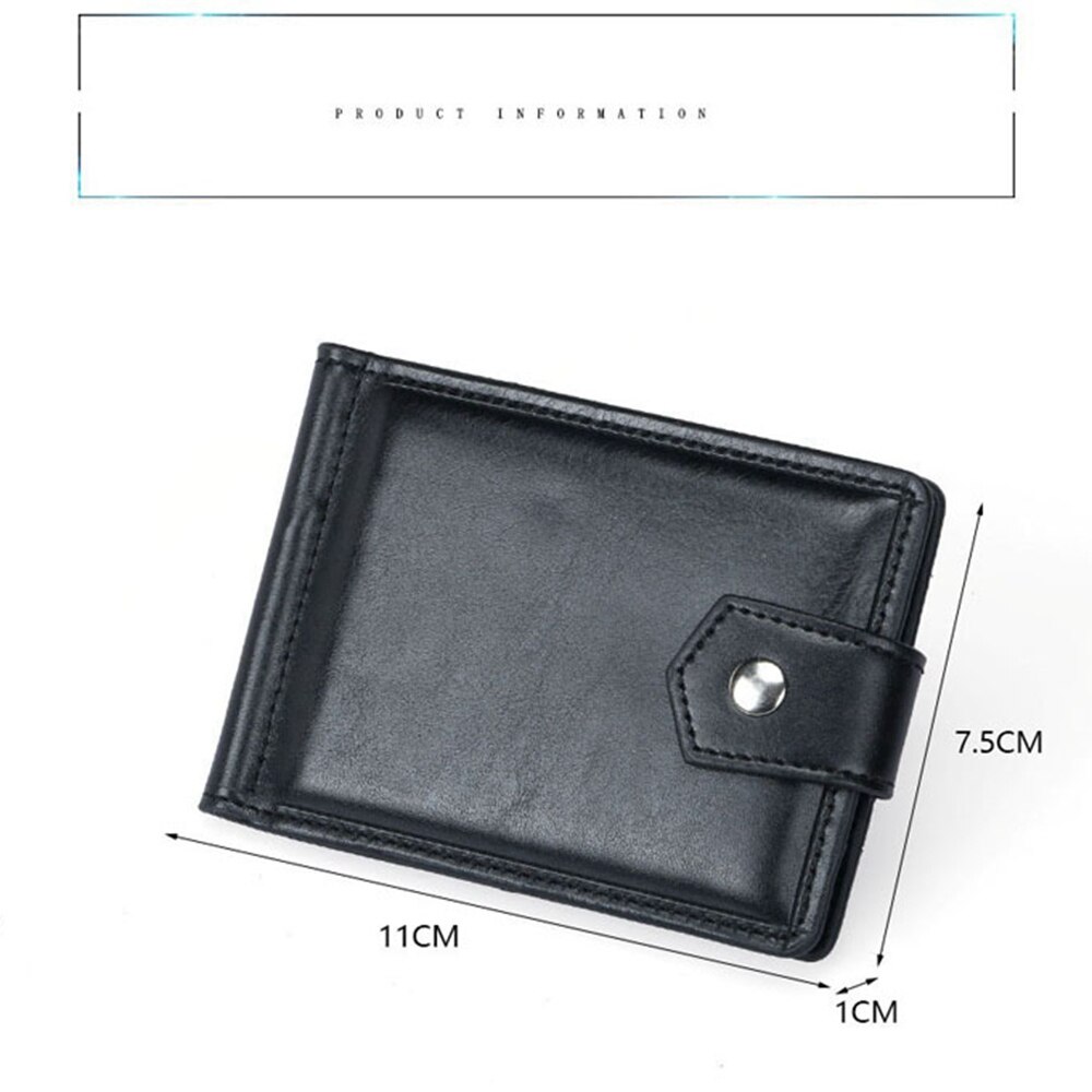1 pièce en cuir Pu nouvelle hommes pince à billets carte de crédit portefeuille RFID blocage pince pièce poche sac à main porte-carte mince portefeuille