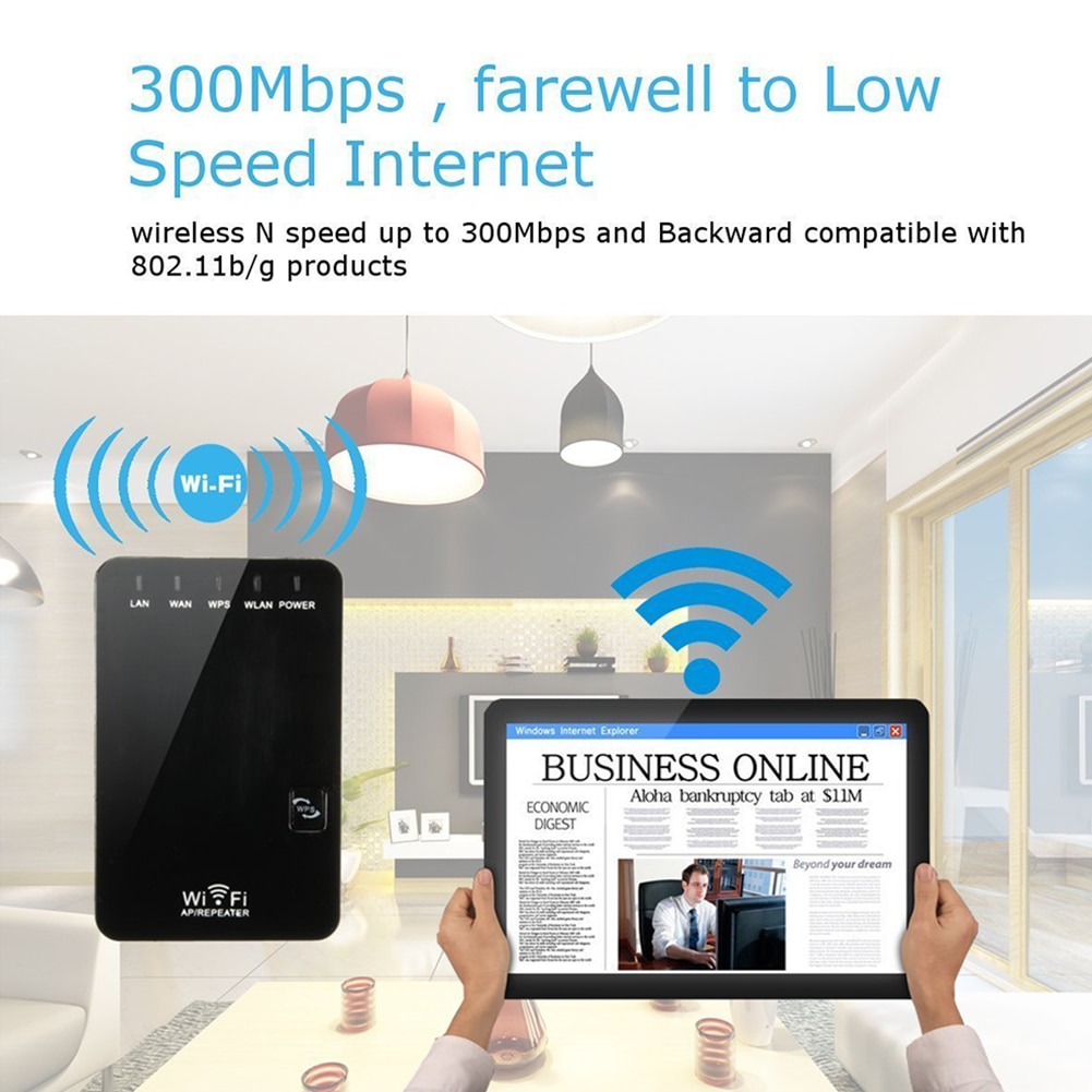 300Mbps 2.4Ghz Draadloze Wifi Range Extender Signaal Booster Mini Repeater Router Ap Met 2 Ethernet-poort En Wps functie 3 In 1