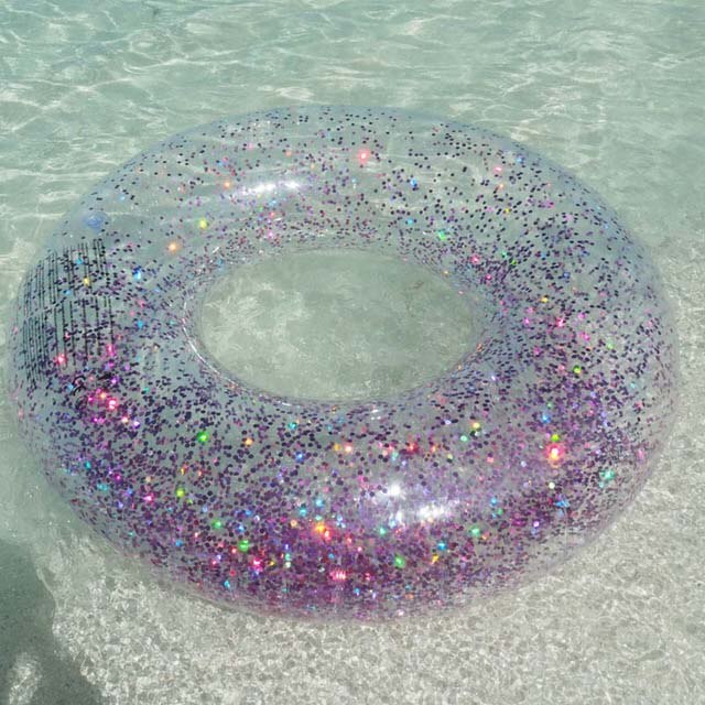 Flotador gigante para niños y adultos, anillo de natación de 60/70/80/90cm/120cm con purpurina colorida, tubo de piscina inflable, juguetes de diversión con agua: 120cm purple