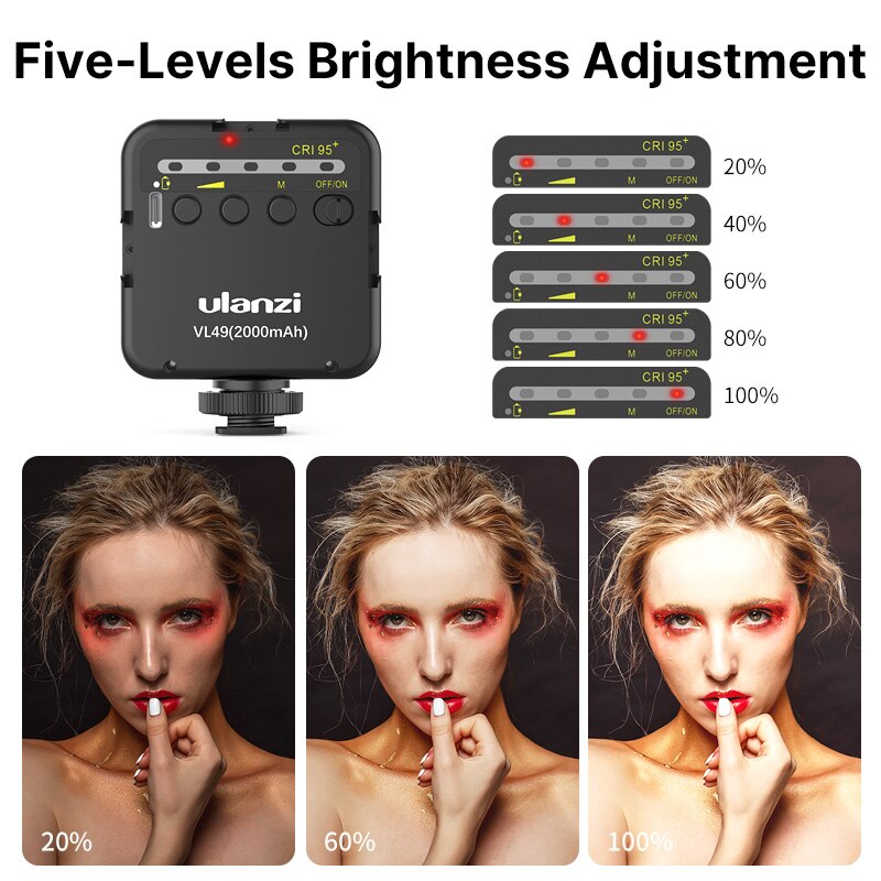 Smartphone vlog  vl49 mini led video lys stativ telefon holder til dslr kamera iphone 11 pro max vlog fotografering studie kit