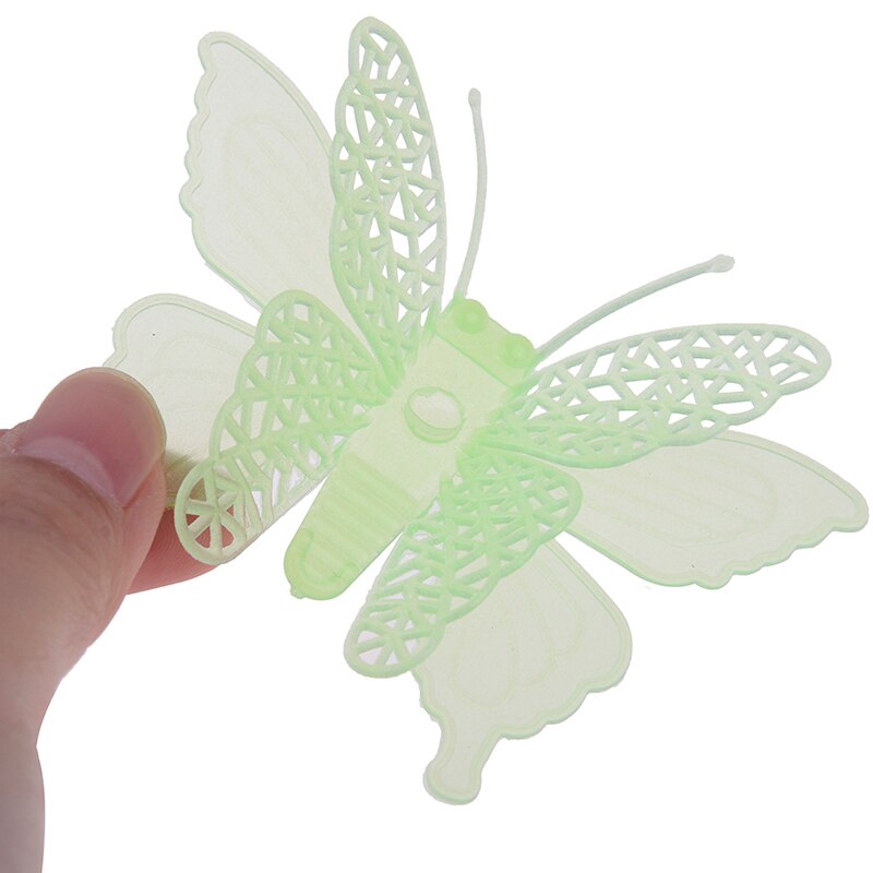 6 stuks/pak driedimensionale vlinder lichtgevende speelgoed glow in the dark speelgoed kamer voor kinderen slaapkamer willekeurige kleur