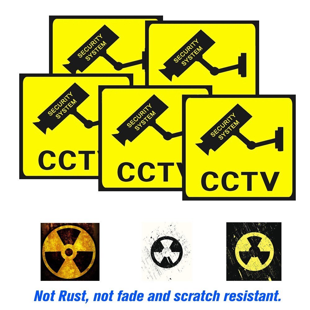 5Pcs Beveiliging Cctv Surveillance Camera Waterproof Zonnebrandcrème Sticker