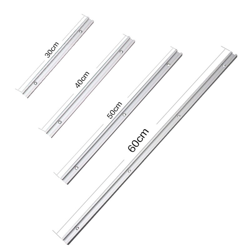 30/40/50/60cm trebearbeidingsrenne skinne t-spor t-spor gjæringsspor jig t skrufeste spor 19 x 9.5mm bord sag freser bord gjør det også