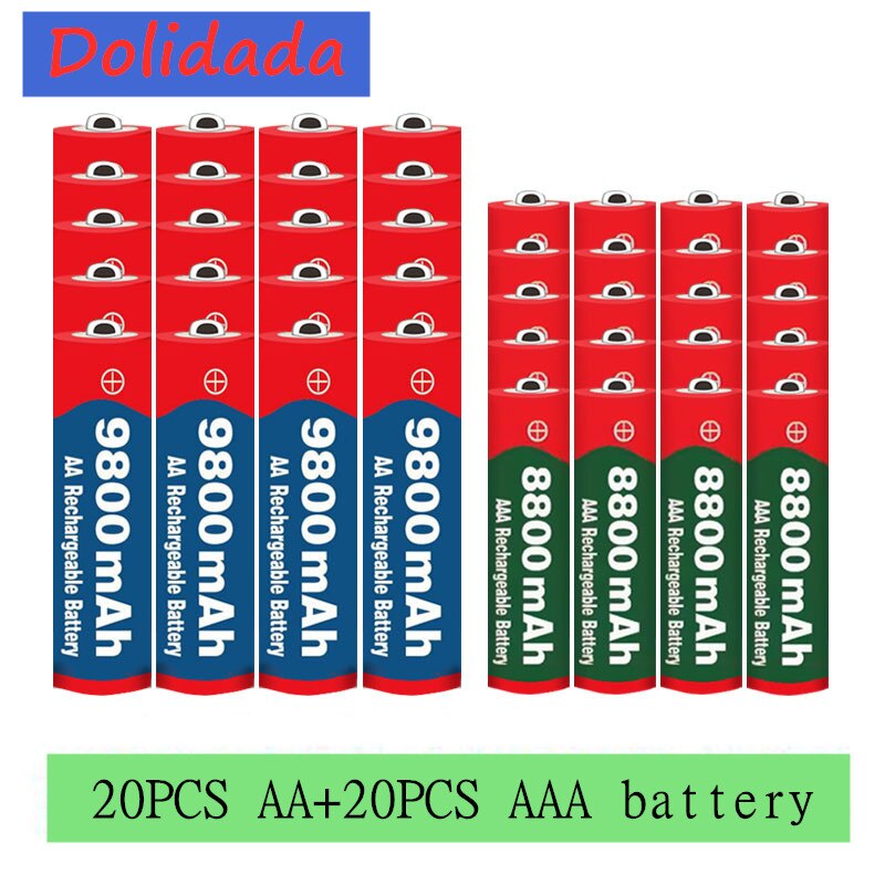 Aa + aaa batteri 1.5v aa 9800 mah +1.5v aaa 8800 mah alkaline 1.5v oppladbart batteri for klokke leker kamera batteri