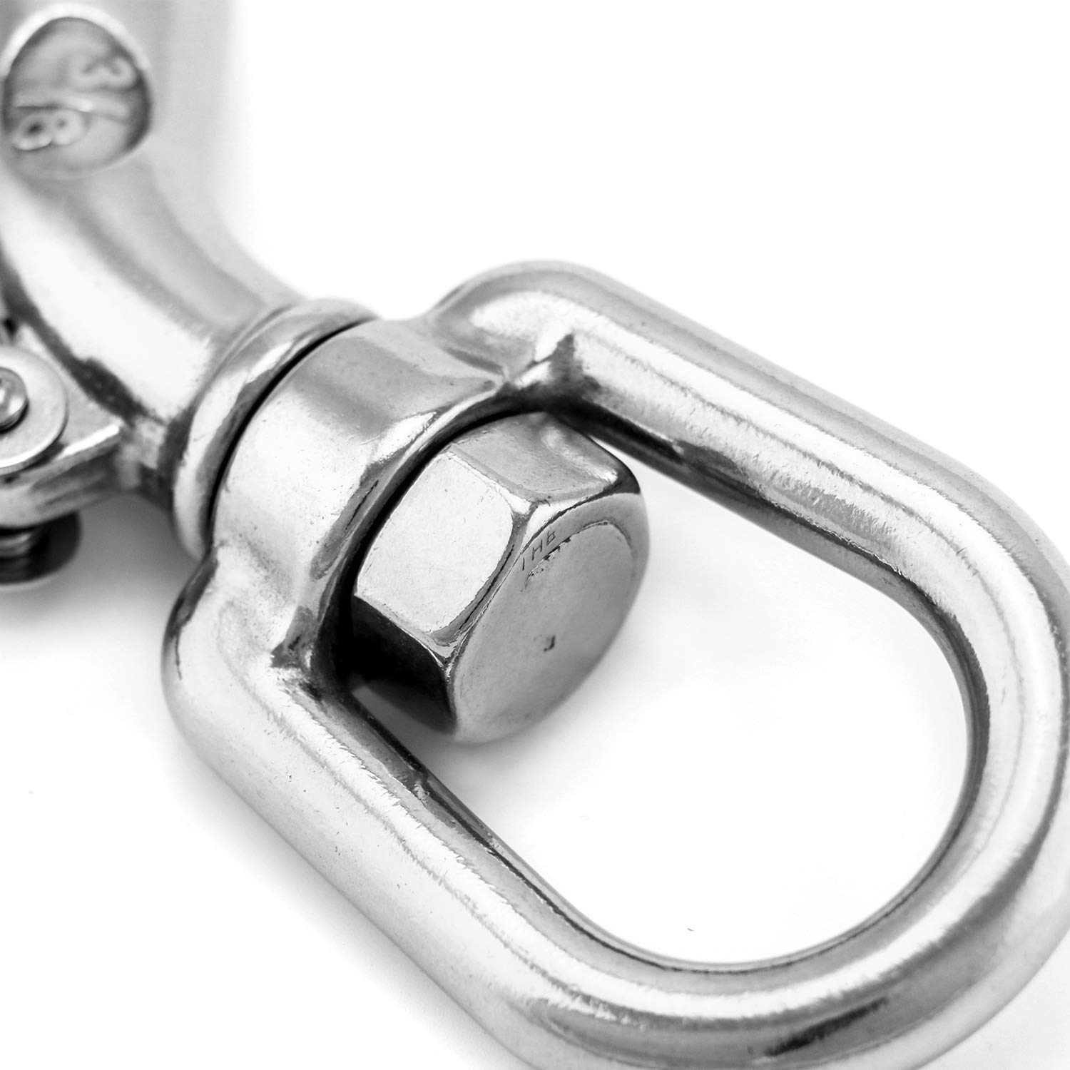 Crane Swivel Hook 304 Stainless Steel Swivel Lifting Clevis Chain Hook with Safety Latch 2000lb
