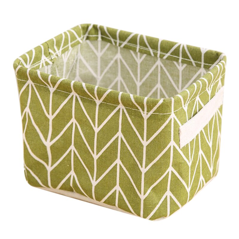 Foldable Cotton Linen Storage Organizer Box Sundries Storage Box Cabinet Underwear Cloth Container Organizer Fabric Basket: Green