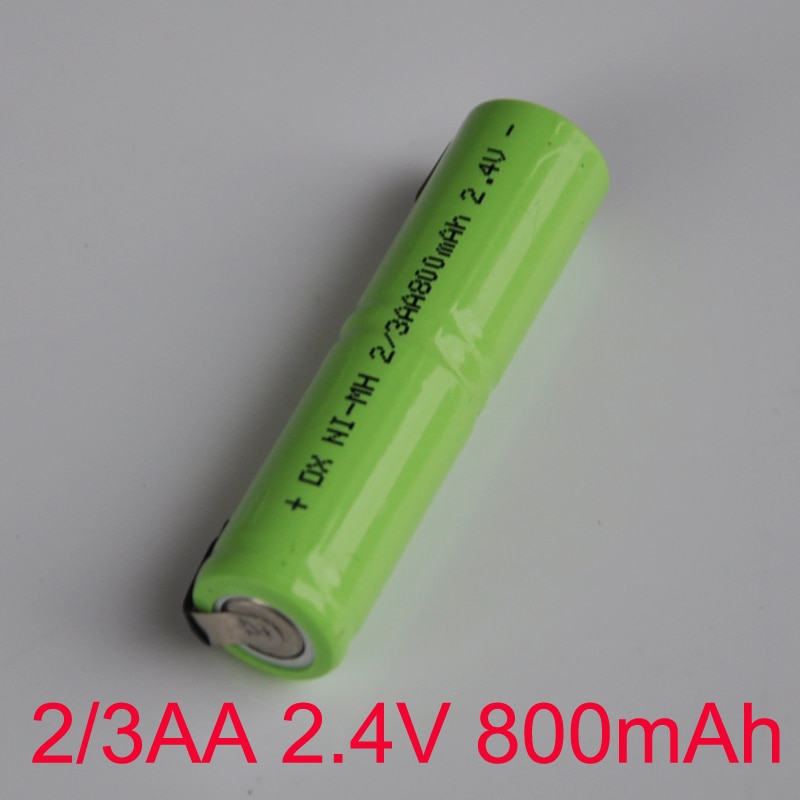 1-5 stuks 800 mah 2.4v 2/3aa ni-mh batterijpakket ni-mh cellen met laspennen voor elektrisch scheerapparaat