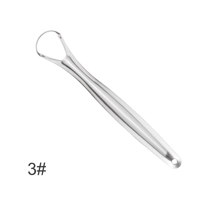 1pc hyödyllistä kielen kaavin ruostumatonta terästä suun kielen puhdistusaine suuharja uudelleen käytettävä tuoreen hengityksen kone: Hopea