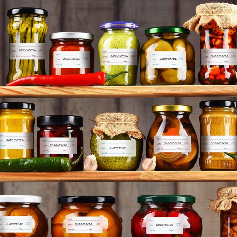 Removable Food Labels Food Canning Labels Removable Food Stickers for Home or Restaurant Canning Food Container 2 Pcs