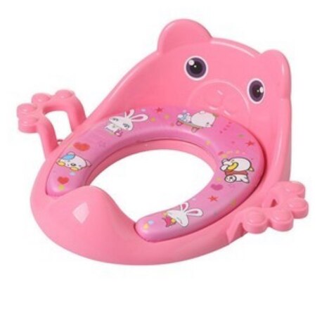 Cheap baby potty seat toilet seat ring children portable toilet seat auxiliary soft toilet cover: Pink
