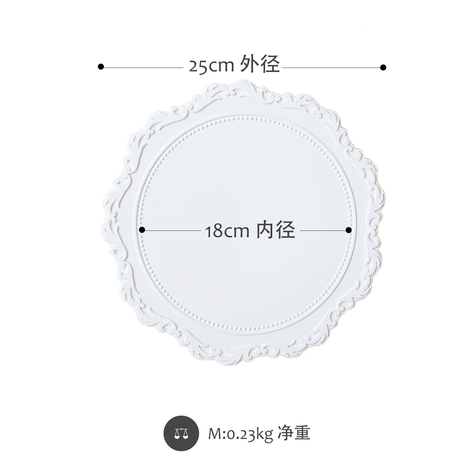 Coffee Potholder Korean Placemat Coffee Mat Out of The Plate Afternoon Tea Snack Plate Place Plate Cushion Cute and Simple: White