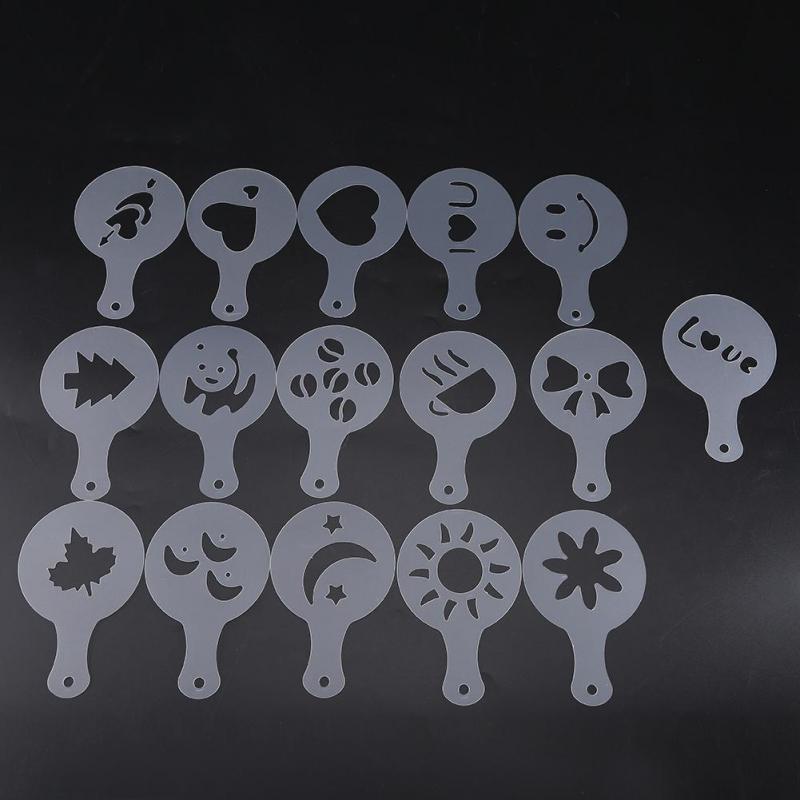 Stainless Steel Chocolate Shaker Cocoa Flour Coffee Sifter Art Stencil Molds Chocolate​ Cocoa Coffee Printing Assembly Sieve: Coffee Stencil