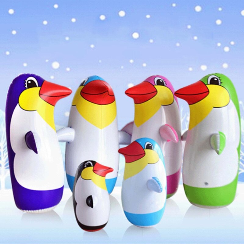 36Cm/45Cm/70Cm Pvc Opblaasbare Speelgoed Levensechte Cartoon Pinguïn Tumbler Kinderen