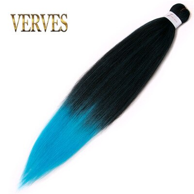 VERVES-Extensions de tresses Jumbo, 26 pouces, tresses synthétiques ombrées et 100 et g/pièce, tresses en Fiber résistantes à la chaleur: T1B/Bleu