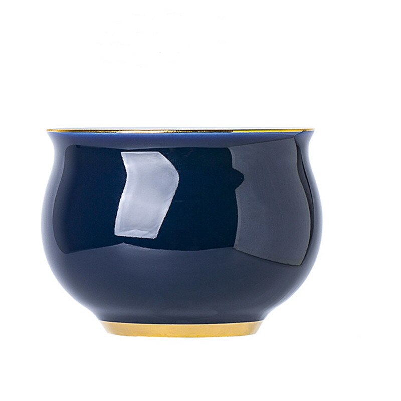 Porcelain small tea bowl master cup accessories Blue glaze ceramic tea cup zen home small teacup