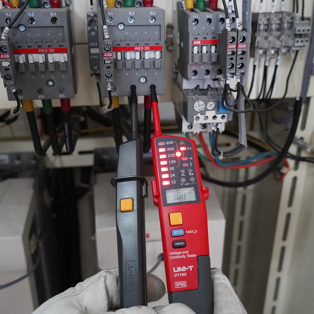 UNIT UT18C Auto Range Voltage and Continuity Tester with LCD/LED