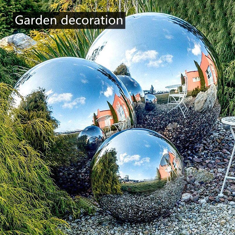 Diameter 16mm-550mm 304# material 0.6mm thickened stainless steel hollow mirror garden decorative ball boutique float ball