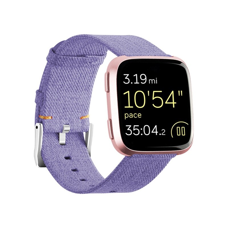 Lerretstropp til fitbit versa bånd erstatning stabil klokkerem på passe bit versa 2 vesa lite armbånd smart armbånd pulseira: Lilla