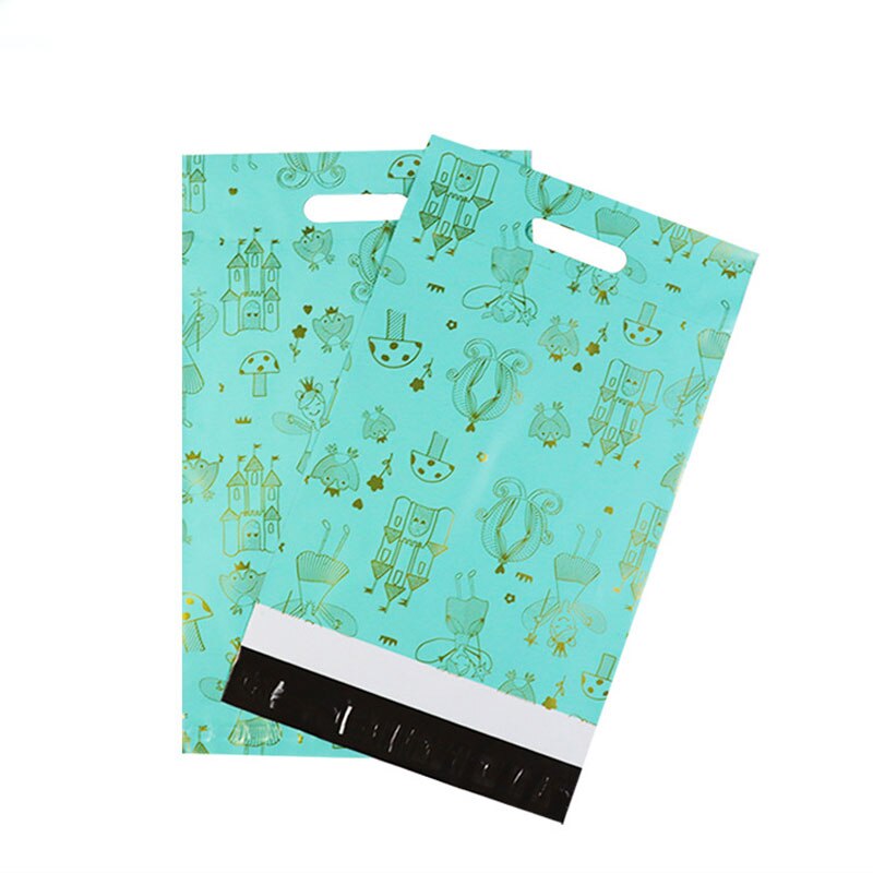 Inplustop Groene Kleur Express Draagbare Tassen Waterdichte Plastic Kleding Tote Post Zak Zelfklevende Dikker Koerier Pouch