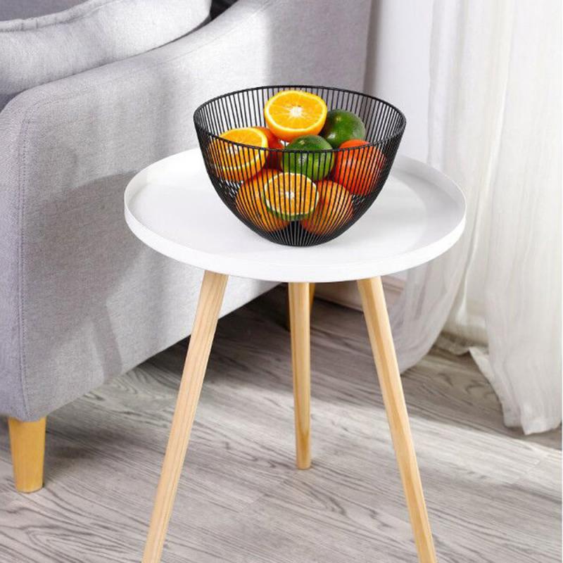 Fruktkurv i nordisk stil svart hvitt smijern moderne kjøkken dreneringskurv hjem stue snack fruktskål