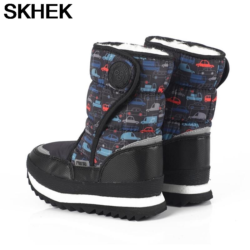 SKHEK Winter Girls Boots Warm Cotton Boots Princess Long Children'S Shoes Kids In The Boots 3 4 5 6 7 8 9 10 11 12 Year Old