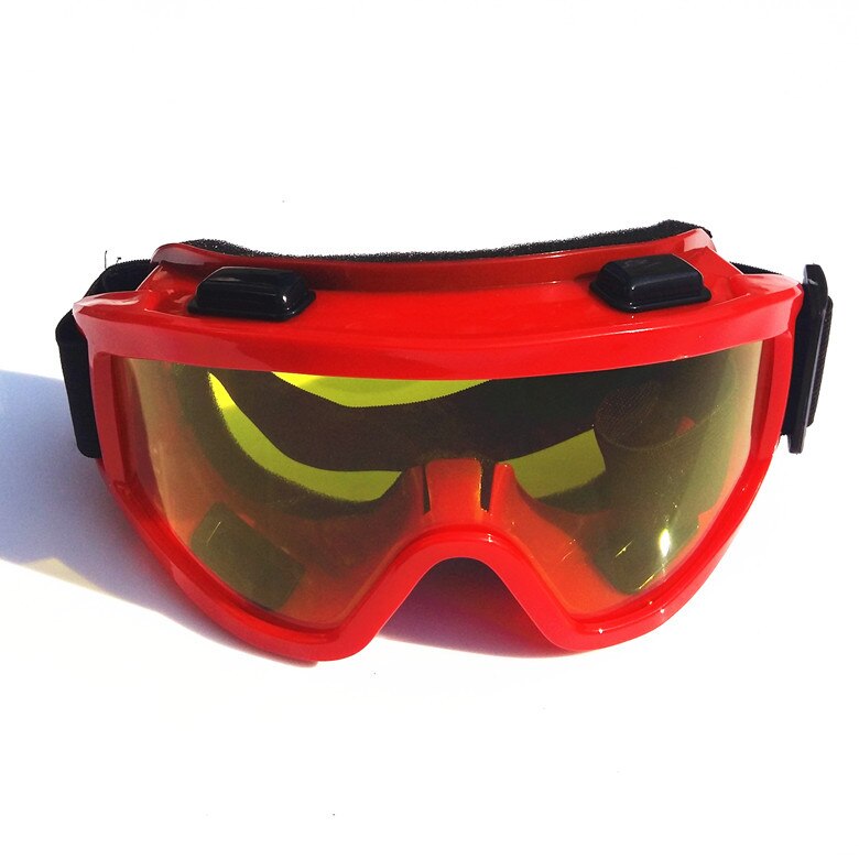 Gafas de esquí UV400 a prueba de viento y polvo, lentes para miopía integradas, gafas para esquiar: Red Yellow