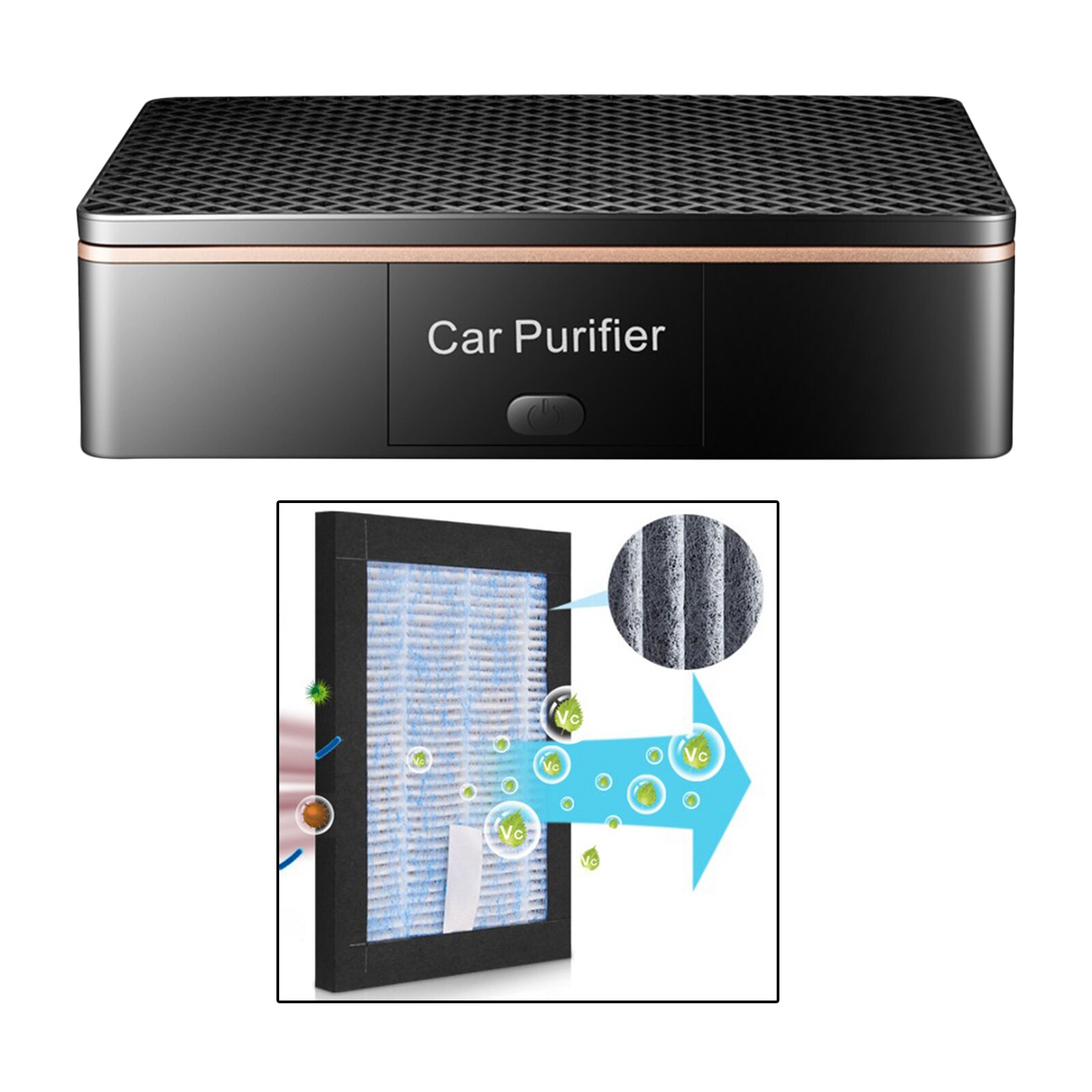Portable Vehicle Car Air Purifier Air Cleaner Deodorizer for Home Truck 7x5x1.9"