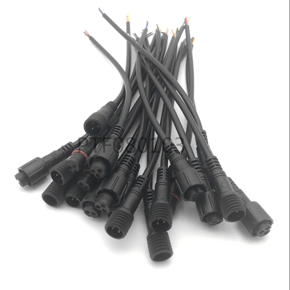 5 Pairs 2 pin 3 pin 4 Pin 20cm Connectors Socket Plug 0.2mm 24AWG LED Cable Wire LED Strips Waterproof IP65 Male/Female