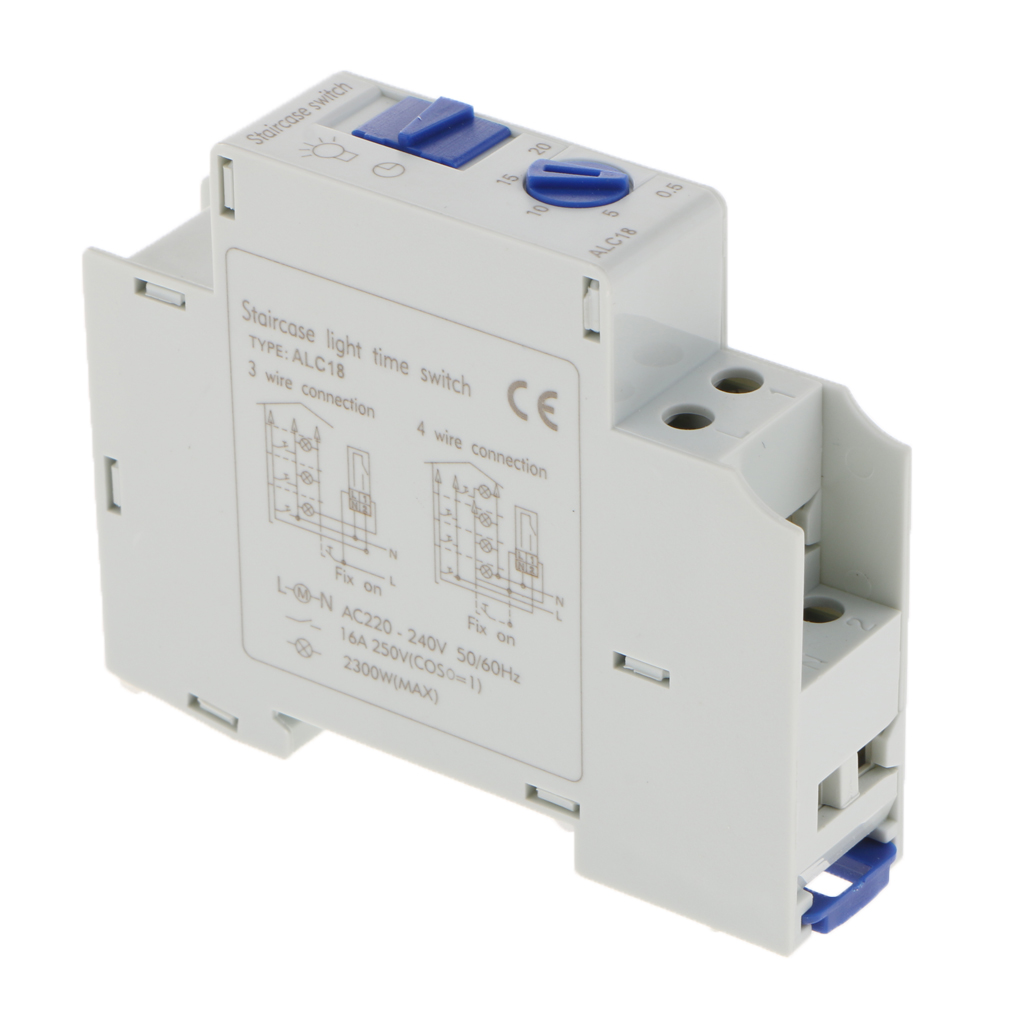Stair Light Delay 16A AC 220-240V Timer Relay Normally Open Contact Adjustable Staircase Time Delay Switch