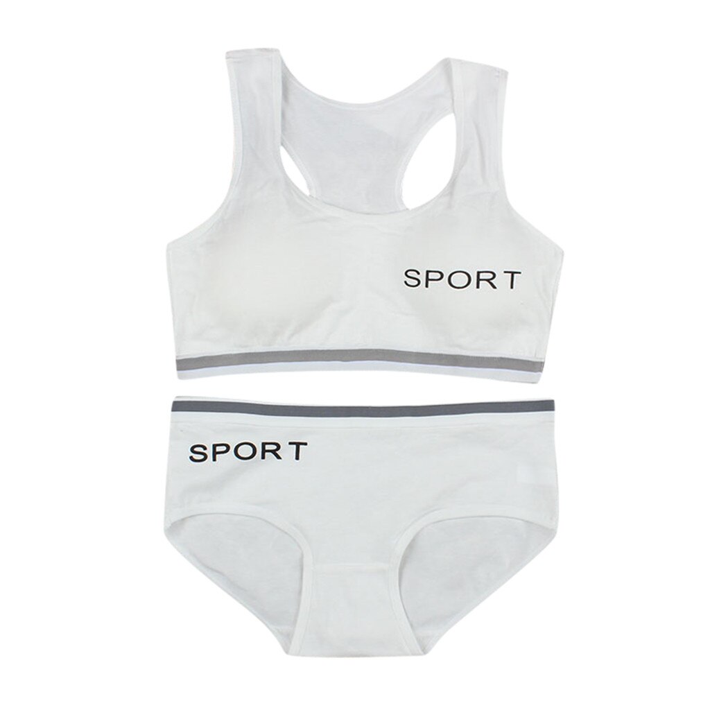 Sports Girls Bra Set Sling Underwear For Kids Teen Grandado