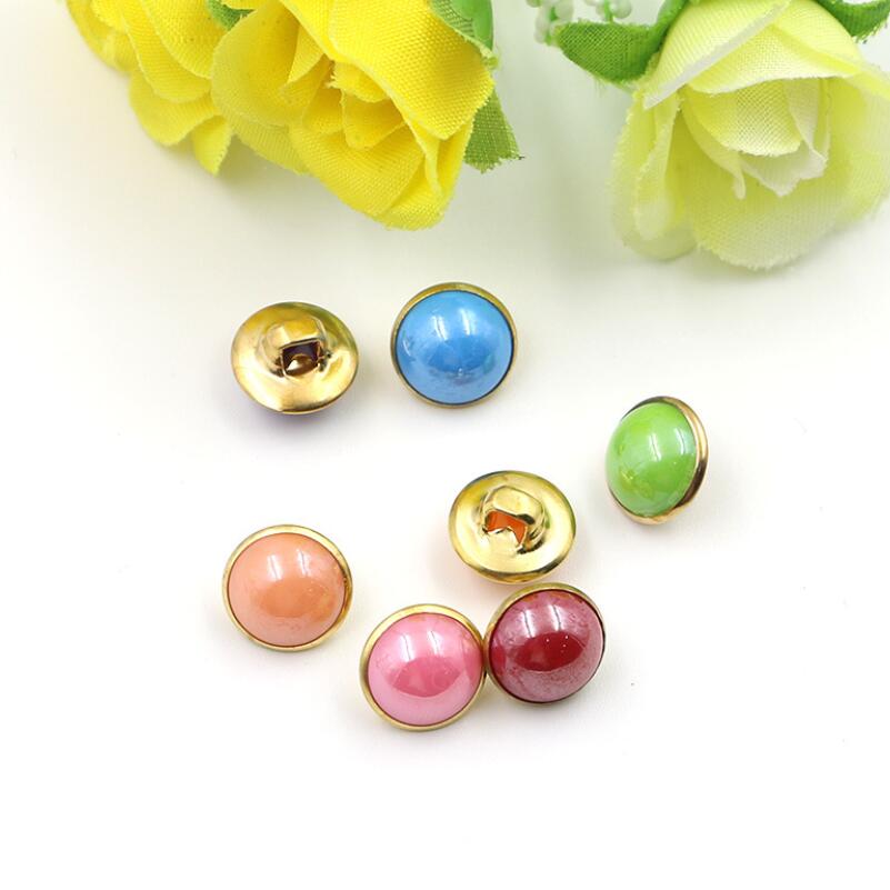 20 stuks 10mm mix kleuren koperen schachtneuzen knoop naaiknopen voor kleding dames overhemdknopen ronde oogbol decoratieve gespen