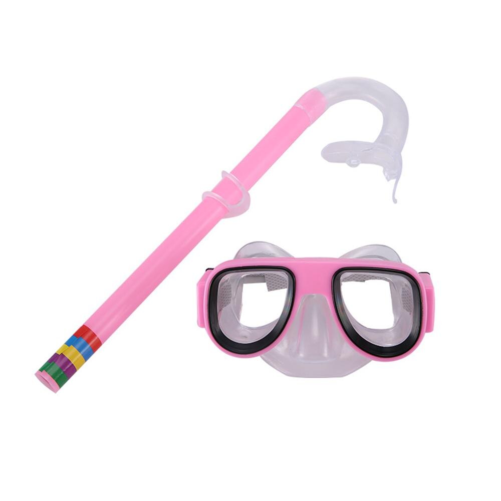 Kids Zwembril Anti Fog Eye Zwemmen Siliconen Bril Glas Professionele Zwembril Snorkel Set Scuba: Pink