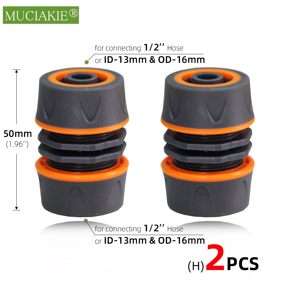 2Stck Garten Schlauch Schnell Anschlüsse Orange Gummi Kunststoff Kupplung Adapter Bewässerung Auto Waschen Gelenke 1/4'' 3/8'' 1/2'' 3/4'': Schwarz