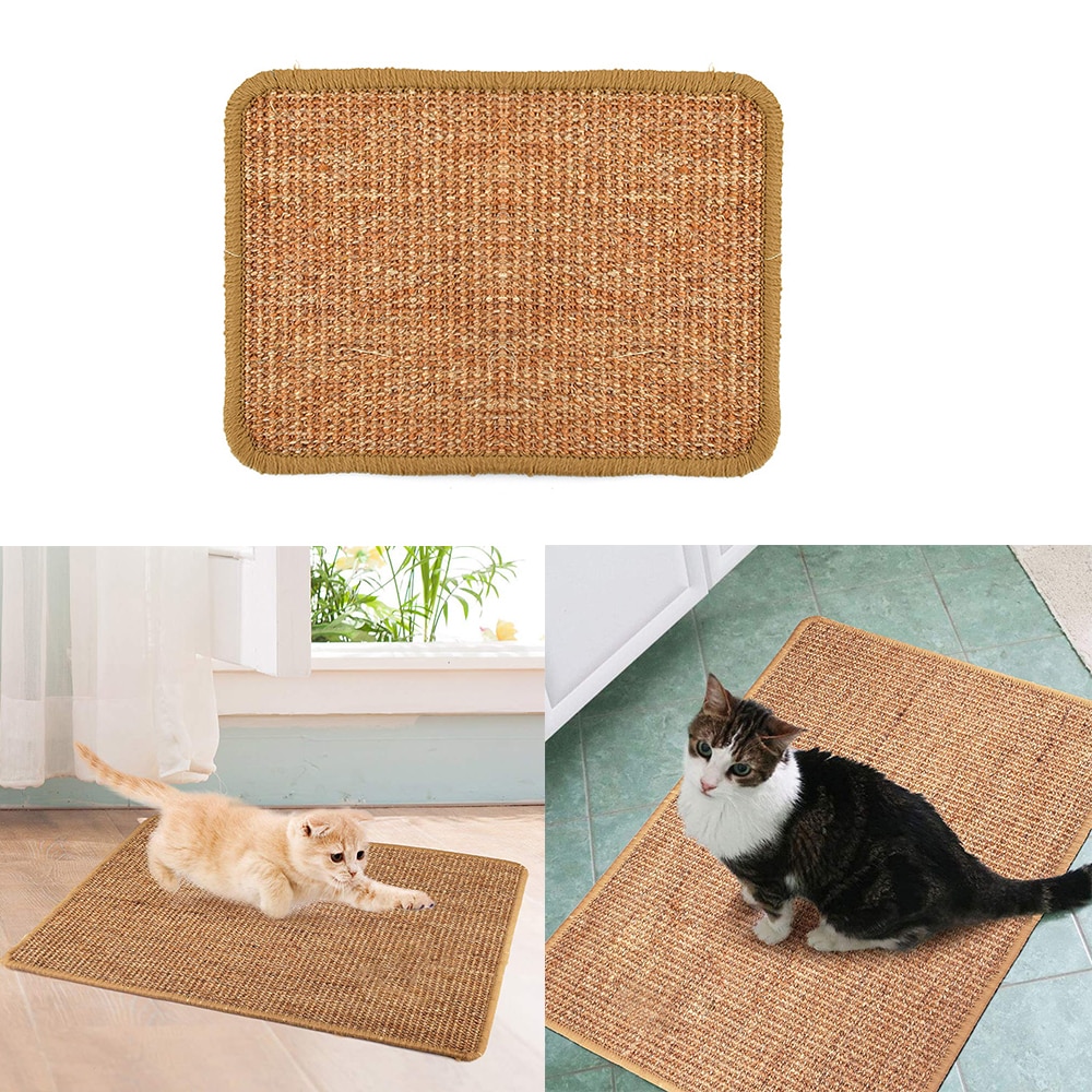 Natuurlijke sisal kattenkrabmat krabpaal kattenkrassen bescherming meubels krabplank willekeurige kleur