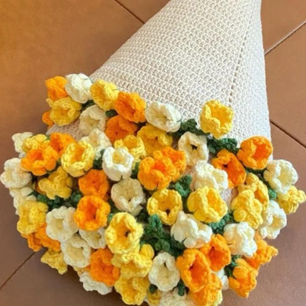 Kit de manta de ramo de ganchillo, manta floral de ganchillo, kit de artesanía, juego de manta con de flores DIY