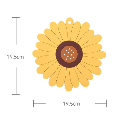 Sunflower Potholder Pot Mat Home Dining Mat Plate Mat Table Mat Anti-scalding Tea Coaster Bowl Mat: Yellow-L