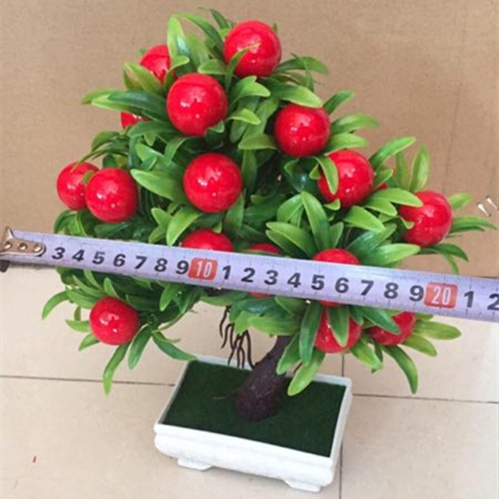 Nicht-Fading Künstliche Bonsai Mini Obst Baum Blumentopf Wohnzimmer Garten Schreibtisch Büro Dekor (Topf Enthalten)
