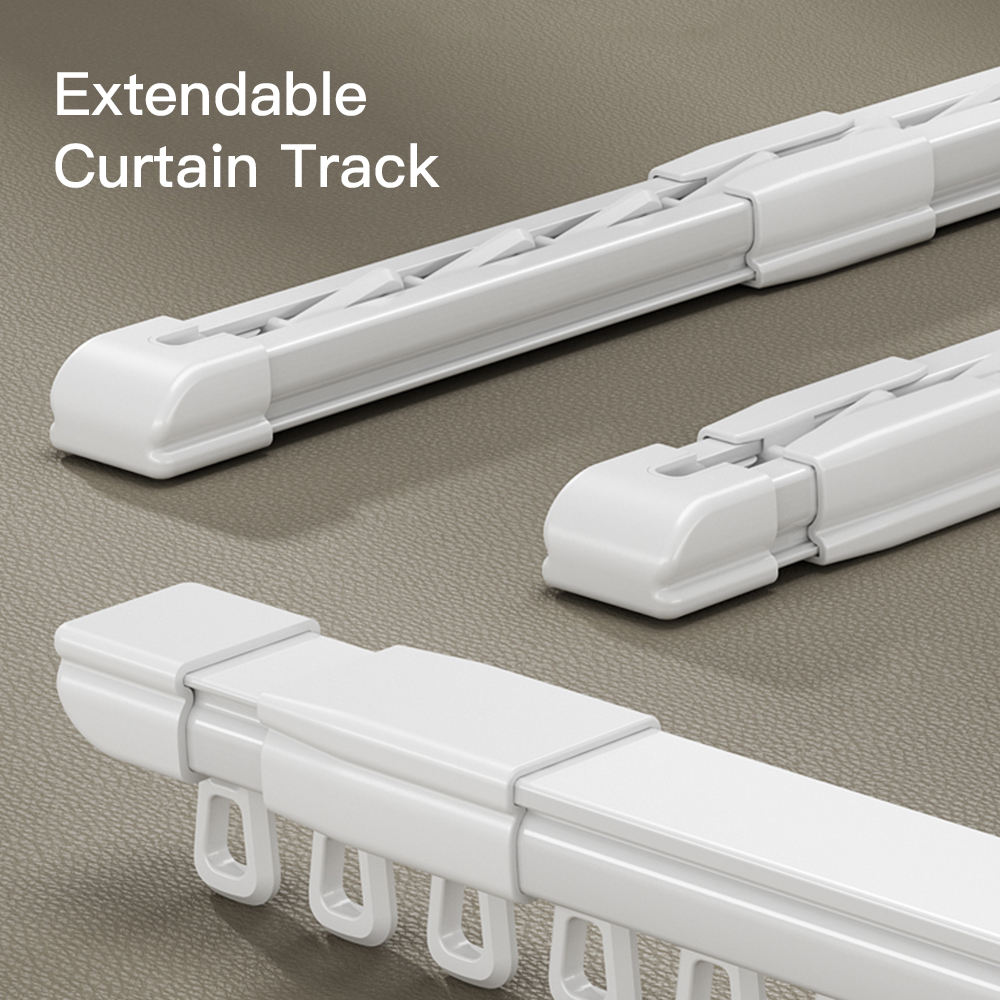 Extendable Curtain Track System Adjustable Curtain Rail Retractable Curtain Track with Telescopic Function