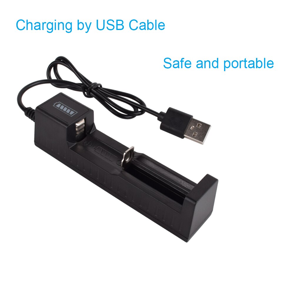 OCKERED Universal 1 slot Battery USB Charger adapter LED Smart Chargering for Rechargeable Batteries Li-ion 18650 26650 14500