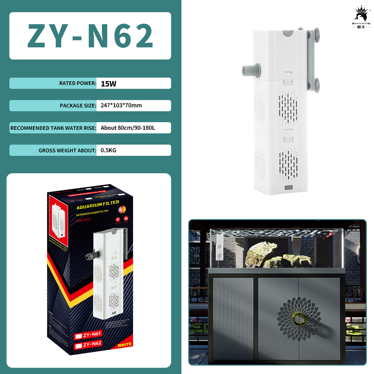 Zuurstof Lucht aquarium filter Aquarium Filter pomp Aquarium Pomp 110V 220V waterpomp aquarium DIY doos Spons bacteriën bal ring