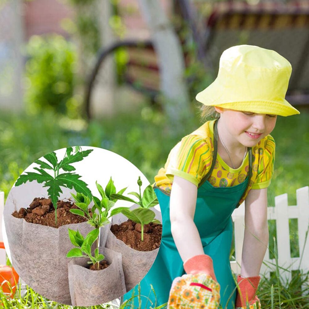 Macetas biodegradables de diferentes tamaños para cultivo de plantas, bolsas de plantación ecológicas para vivero, no tejidas, para jardín, 10 Uds.