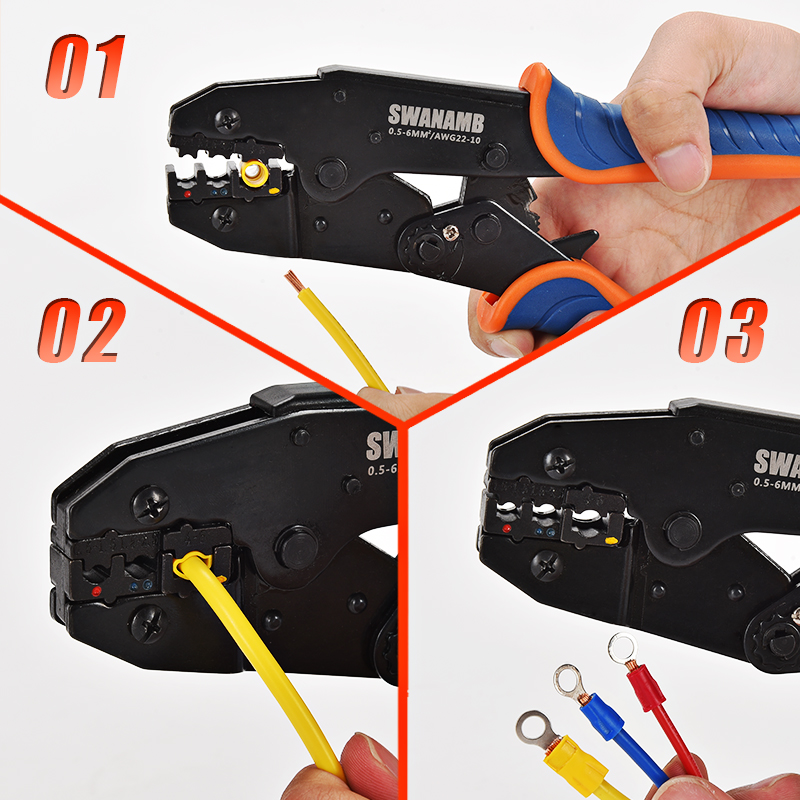 Ring Ratel Set Draad Terminals Krimptang Set, Geïsoleerde Ratel C... – Grandado