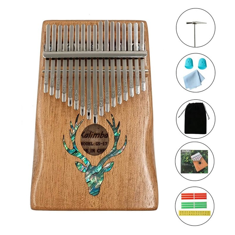 Thumb Piano 17 Keys Kalimba, Deer Shape Finger Piano,The Best Musical Instrument for Kids and Adults Beginners