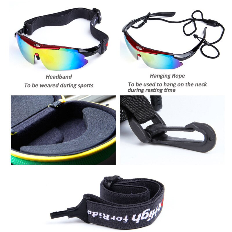 OBAOLAY Gepolariseerde Sport Mannen Zonnebril Road Fietsen Glazen Mountainbike Fiets Rijden Bescherming Goggles Eyewear 5 Lens