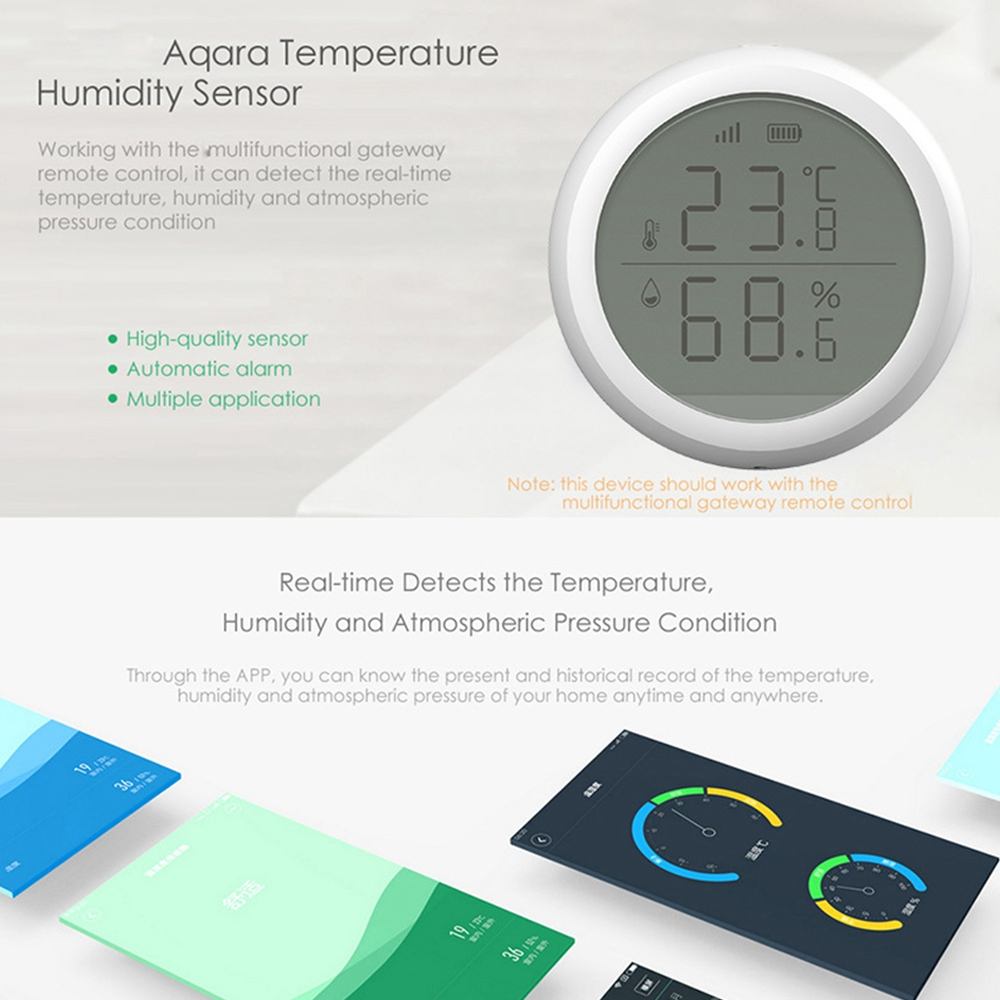 Newest Zigbee-Smart Home Wifi Wireless Temperture Heat Detector App Control Smart Home Thermometer Temperature Humidity Sensor