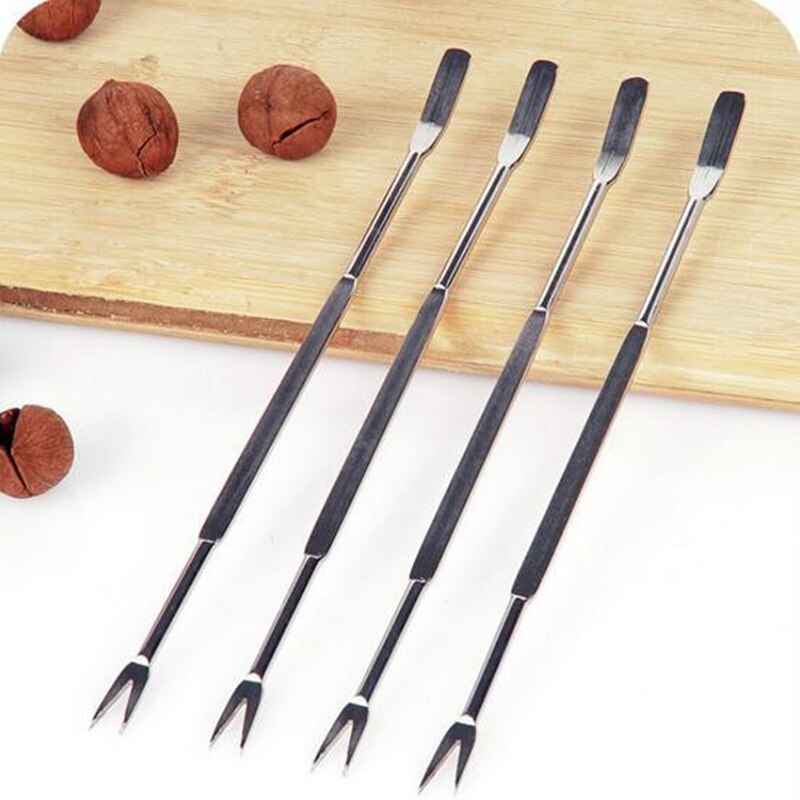 4/10pcs Stainless Steel Seafood Forks - Crab Lobster Shellfish Scoop Picks Fruit Fork Kitchen Gadgets Seafood Tools
