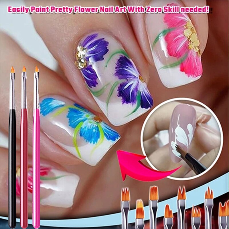 8 nail polish blooming flower nail art brush pen neutral ultraviolet nail painting flower drawing pen nail brush MPwell