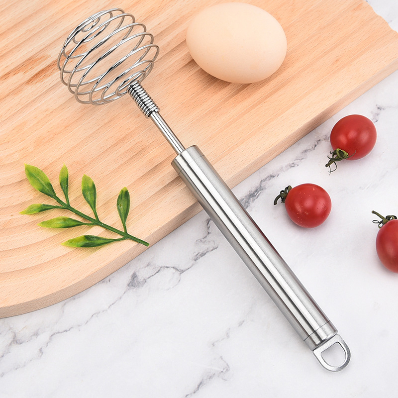 Fouet à ressort à bille en acier inoxydable, batteur à œufs semi-automatique, mélangeur à beurre manuel, broyeur de pommes de terre et d'avocat, outil de cuisson de cuisine