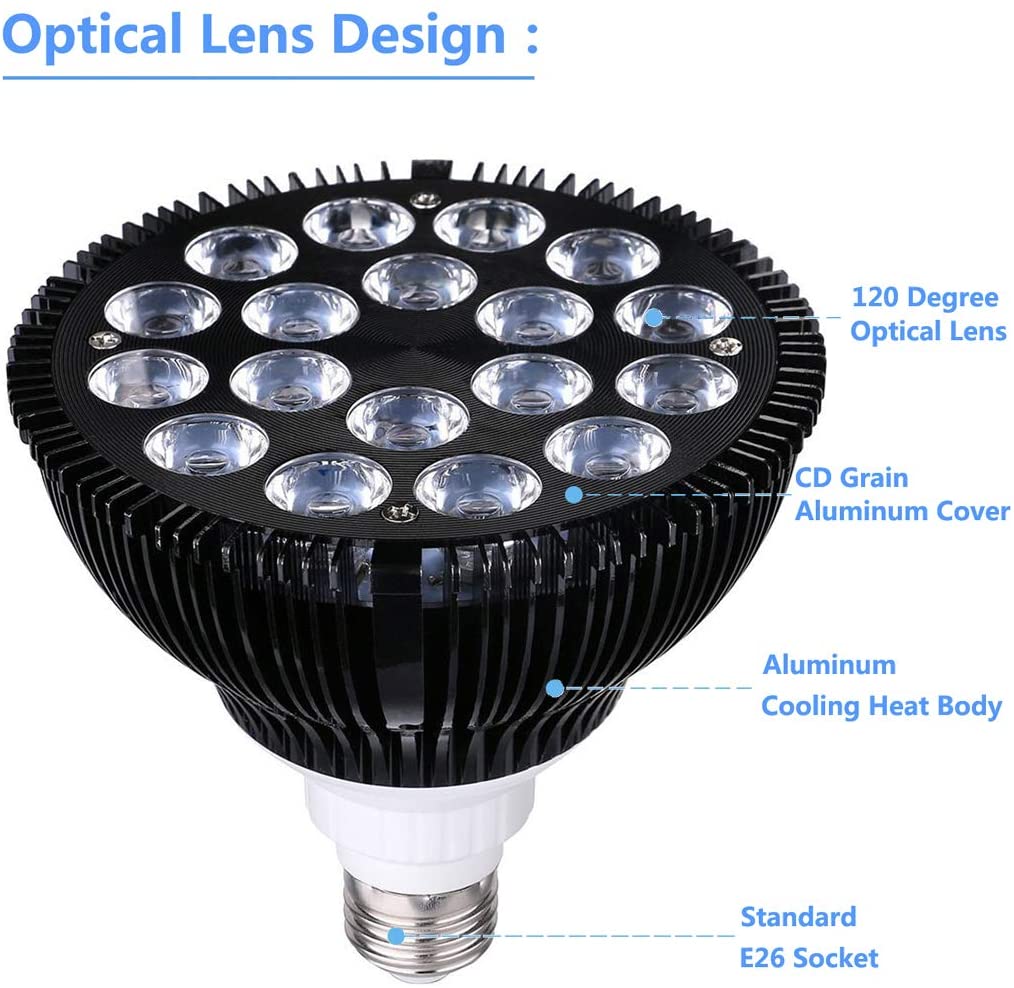 E27 Led Aquarium Lamp 12W-54W Volledige Spectrum Aquarium Lamp PAR38 Spot Zoutwater Tank Coral reef Planten Groeien Led Verlichting D30