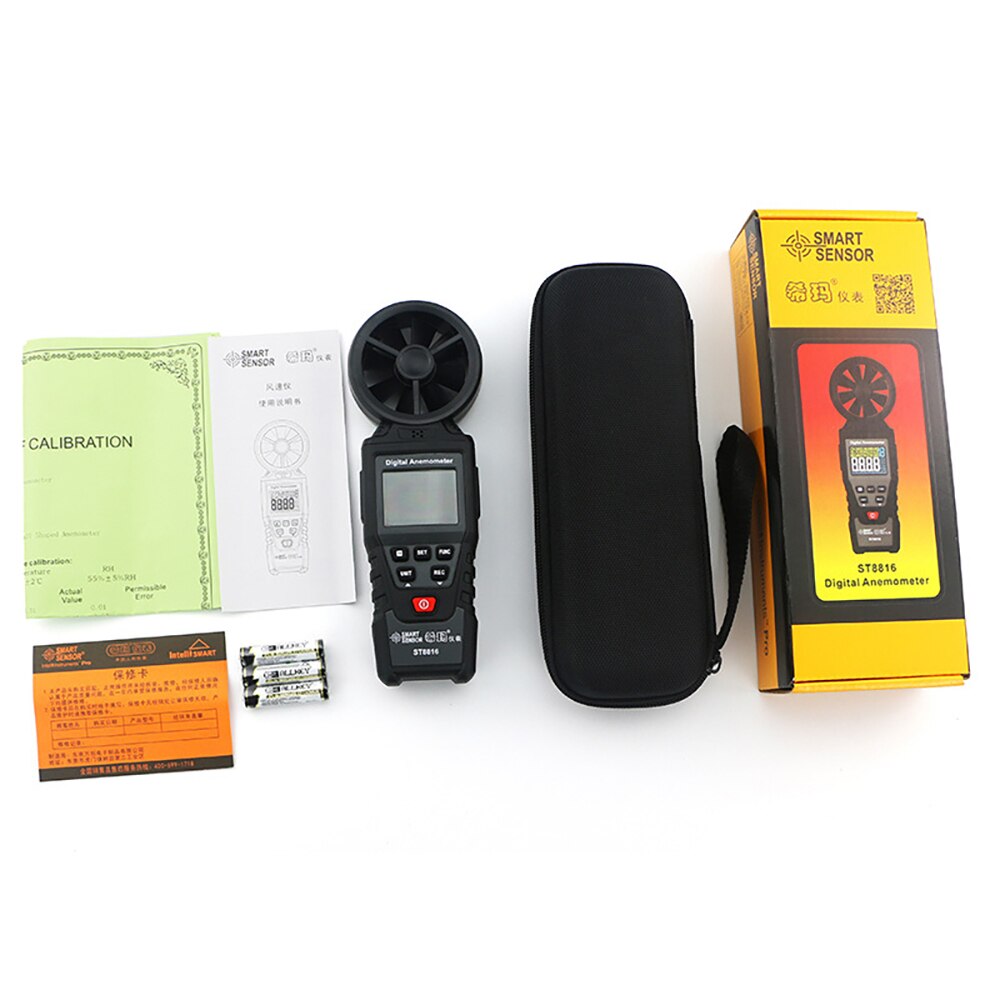 Digital Anemometer Anemometro Thermometer Color LCD Air Velocity Wind Speed Measue Gauge Air Flow Volume Meter Windmeter